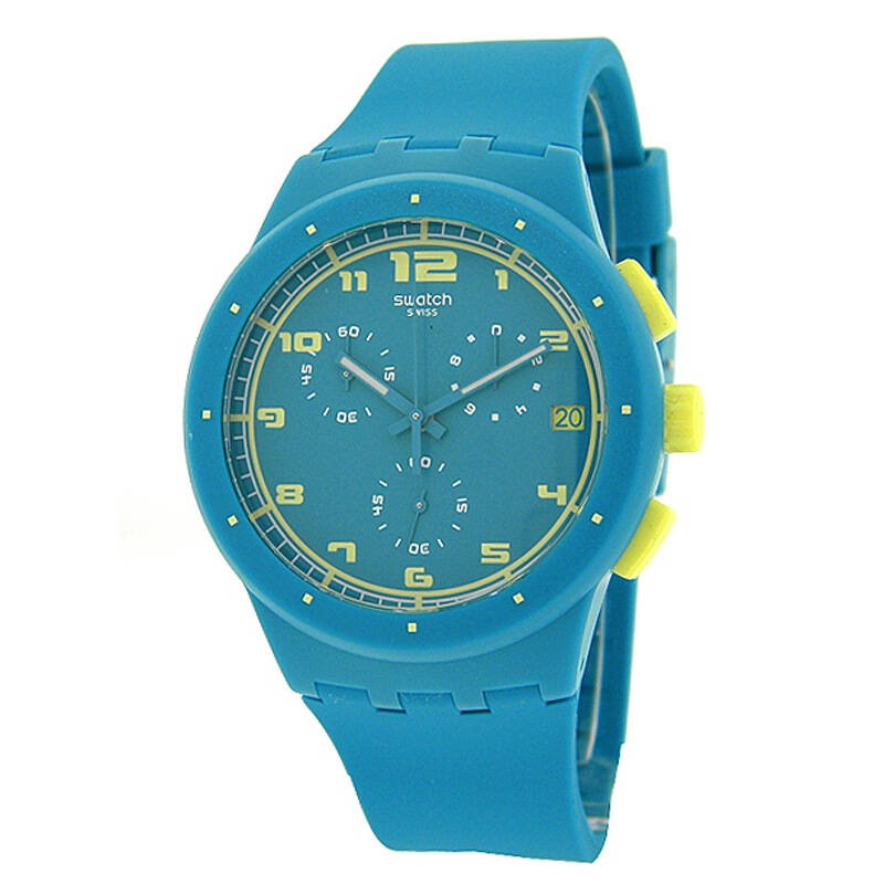 斯沃琪(swatch)手表 果冻计时系列石英中性表湛蓝水滴susl400
