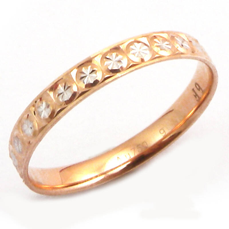 六福典雅珠宝 18k黄金戒指 彩金戒指 au750女士款 结婚戒指正品 9