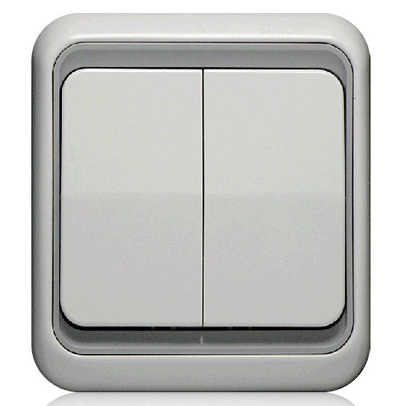 海地尔翘板开关二位,双联白色水晶