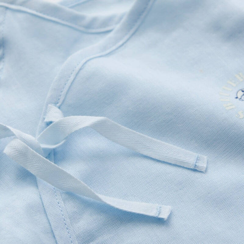 皮偌乔 蓝蓝的天系列婴儿衣服纯棉和尚哈衣 3-6月 蓝色 ba660-126b059
