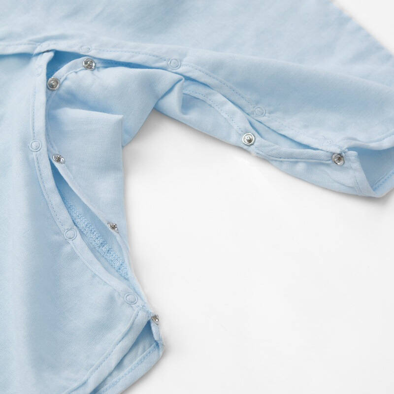 皮偌乔 蓝蓝的天系列婴儿衣服纯棉和尚哈衣 3-6月 蓝色 ba660-126b059