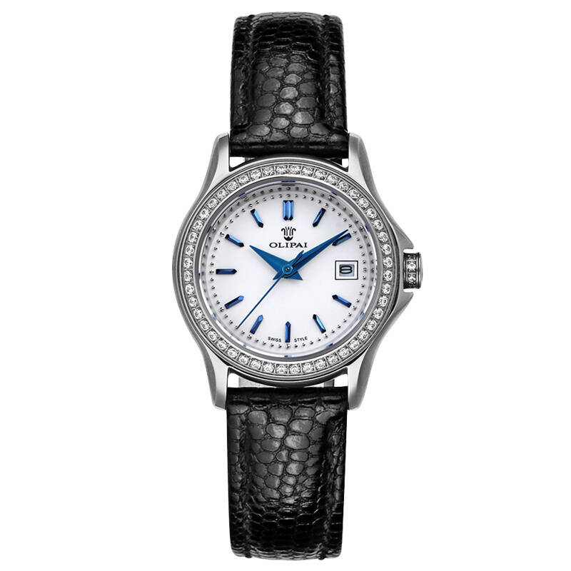欧力派(olipai)手表正品情侣表真皮带时尚镶钻手表奢华女士手表jt9023