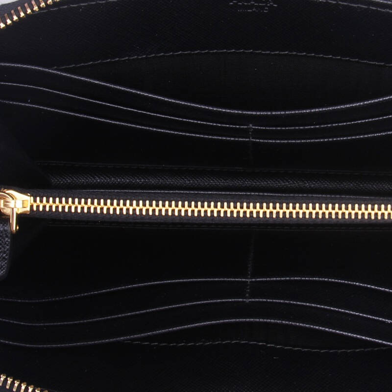 prada 普拉达 女士黑色牛皮拉链长款钱包 1m0506 uzf f0002