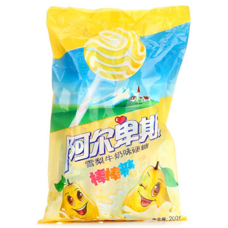 阿尔卑斯 雪梨牛奶味硬糖棒棒糖 200g