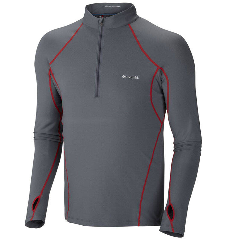 columbia/哥伦比亚 2013秋冬新品男士热反射保暖速干半拉链速干衣 am