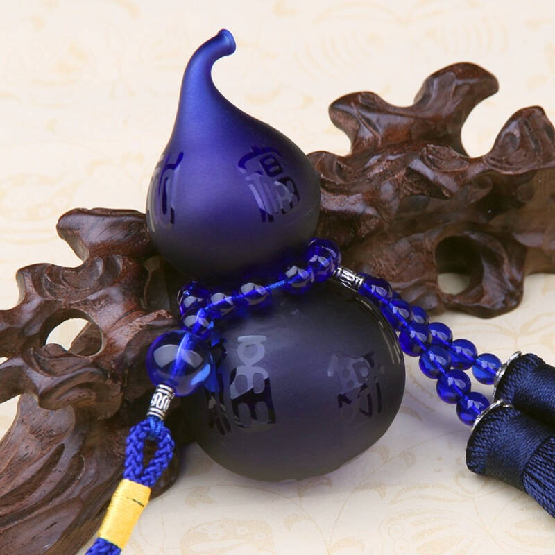 唐韵 汽车挂件 琉璃 饰品装饰挂饰 招财福禄葫芦 蓝色