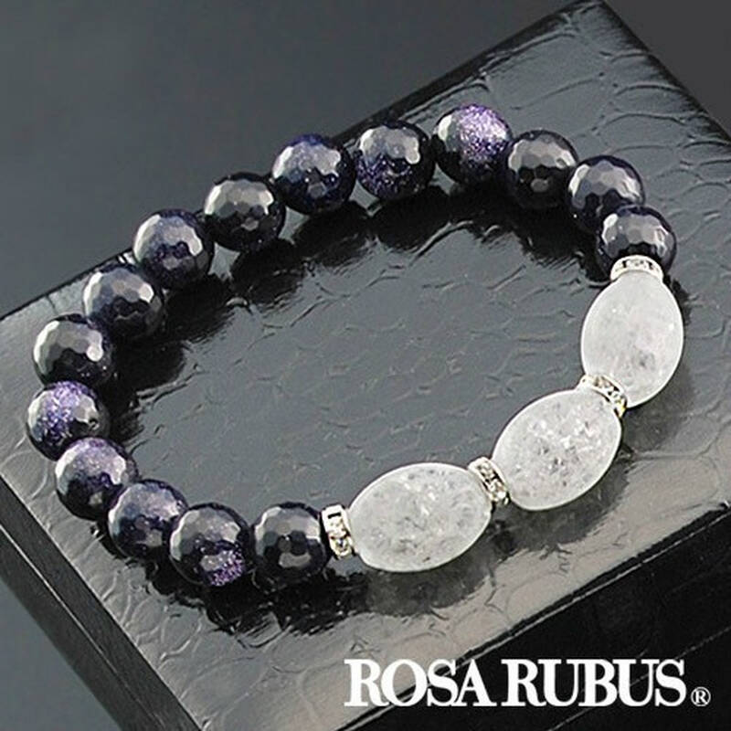 rosarubus包邮 礼物 白水晶 蓝砂石 切面手链 手镯 女 时尚 b09001