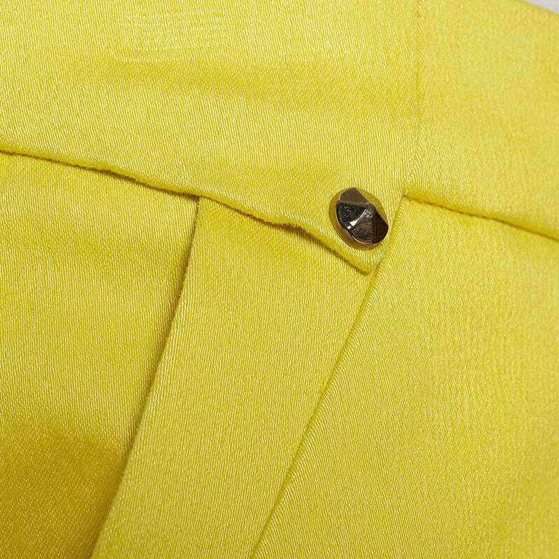 lily 春装 女装 欧美通勤时尚纯色显瘦小脚裤 113440f5124 中黄-26色