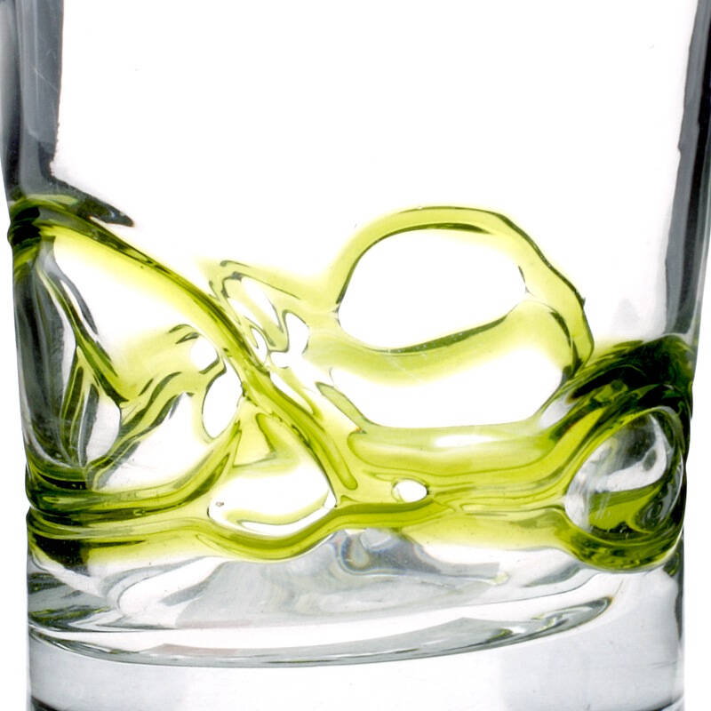 波米欧利(bormioli) 绿色玻璃水杯 赛若莱卡手工缠丝海波杯 380ml 1.