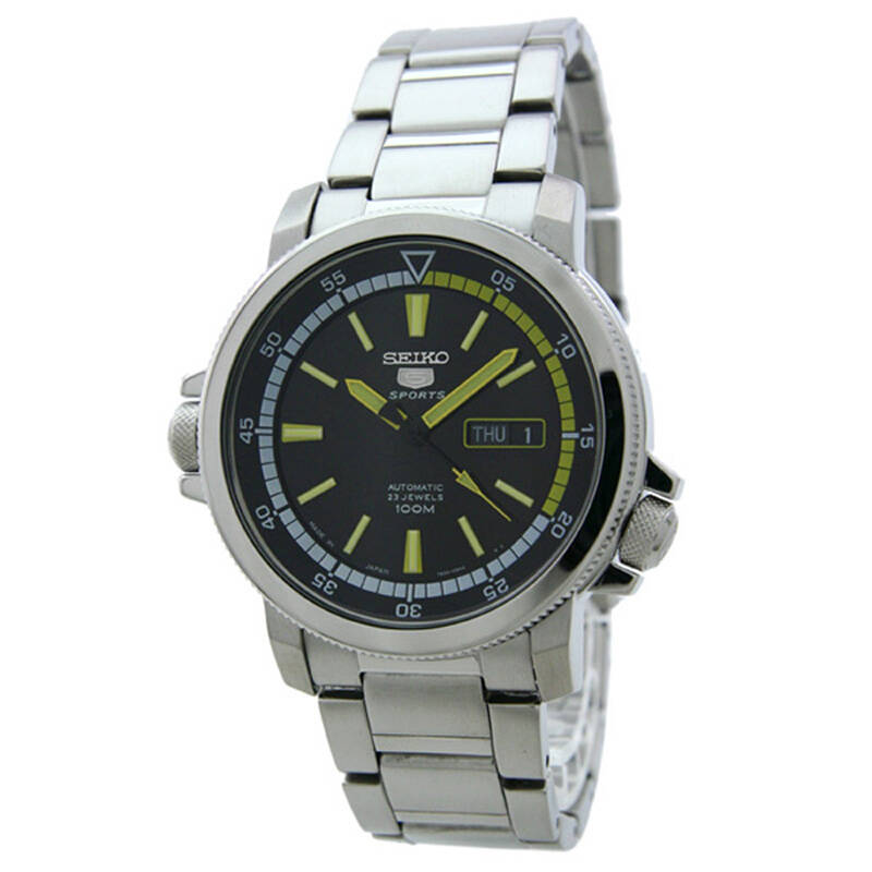 精工seiko盾牌5号运动机械钢带男表 snzj61j1