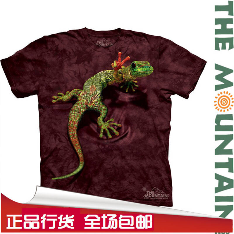 the mountain 现货 3d立体t恤 和平壁虎 图片色 l