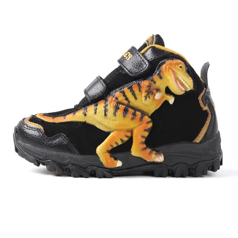 迪乐龙(dinosoles)美国恐龙童鞋运动鞋秋冬男女童真皮闪灯立体休闲鞋