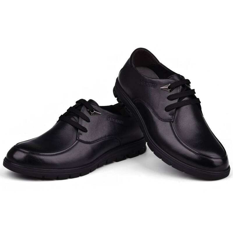 索牧(suomu)英伦风男鞋 男士真皮系带软底软面皮鞋舒适耐磨防滑休闲