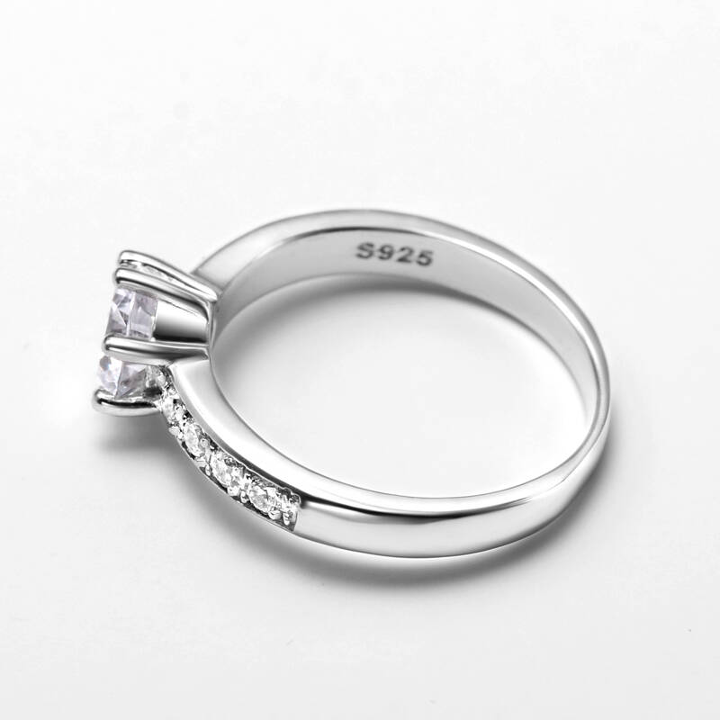 anytime银饰品镀白金镶超闪钻锆石女皇冠s925女士戒指戒子女生日婚