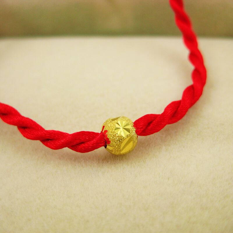 meicen美岑珠宝 999千足金24k黄金纯金转运珠手链 小号圆形转运珠 - 