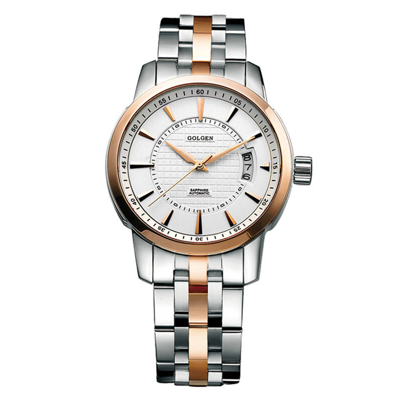 古尊(golgen)全自动机械表 天玑机械系列刻度日历男士表钢带表男表