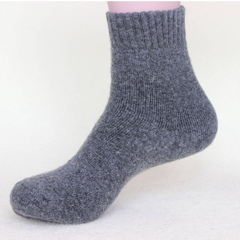 男士袜子 羊毛袜 冬季加厚 保暖 毛圈 毛巾袜 纯色 休闲商务袜