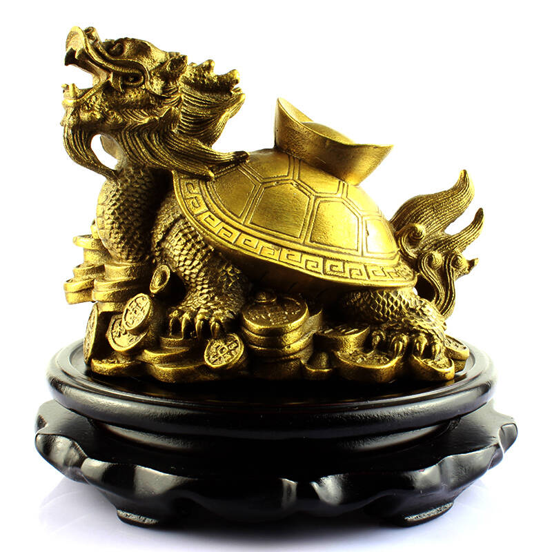 佑善阁开光神龟镇印金卡摆件龙龟保驾居家风水装饰2014年属猴者助财