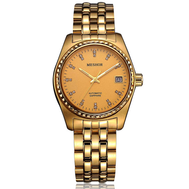 名梭(meshor)男士手表全自动机械表男表商务休闲表钢带日历防水腕表