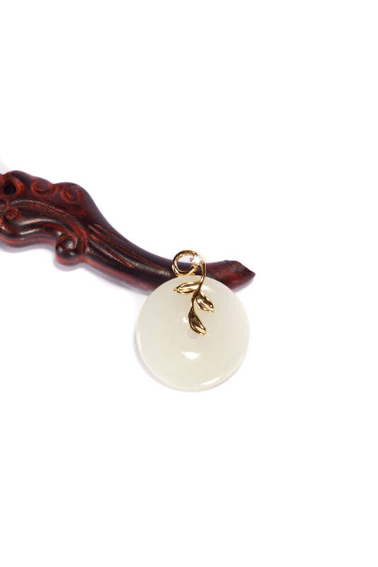 和玉缘 s925银镶 和田玉 平安扣挂件(附国检证书)