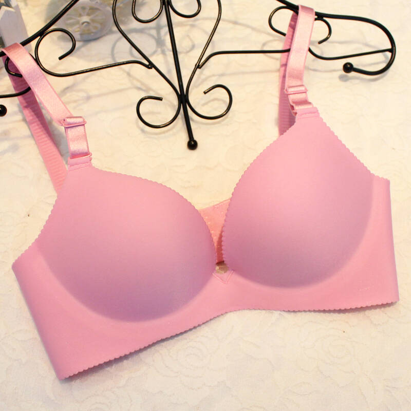 半度 纯色一片式光面深v调整型四季文胸女士内衣胸罩 5/8罩杯有钢圈