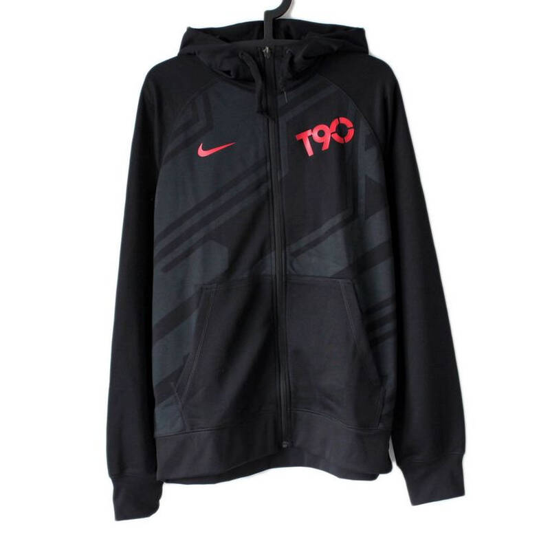 nike 耐克 男子连帽卫衣 拉链夹克 t90足球训练服 395091-010 010 xl