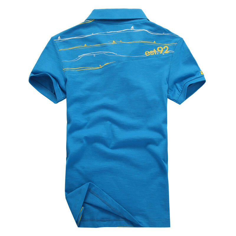 xdlong/喜得龙 海洋世界 夏季条纹短袖运动休闲polo 1114335 d湖蓝