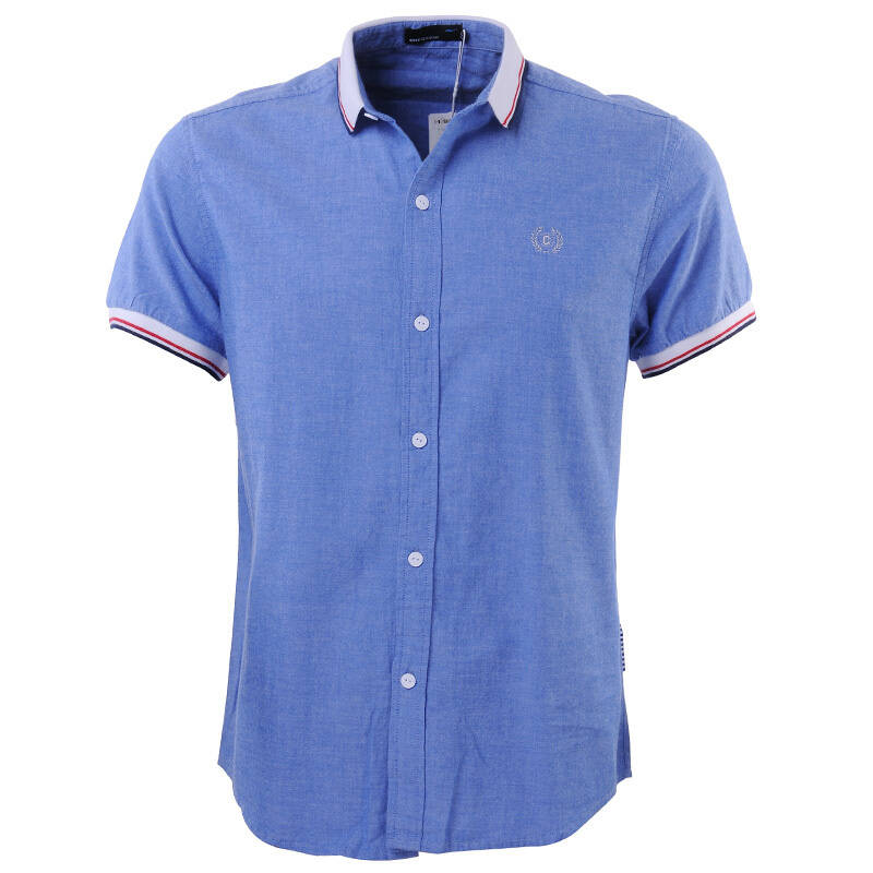 【新上市】鸿星尔克erke上衣微领男装男短袖衬衫11213204602 宝石蓝 m