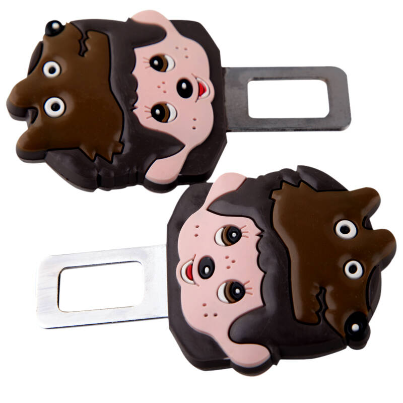 可爱卡通汽车安全带插扣 情侣安全带卡扣 汽车插扣一对装 灰太狼