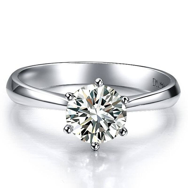 钻宝源50分fg色超白个性定制钻戒 送18k白金戒托