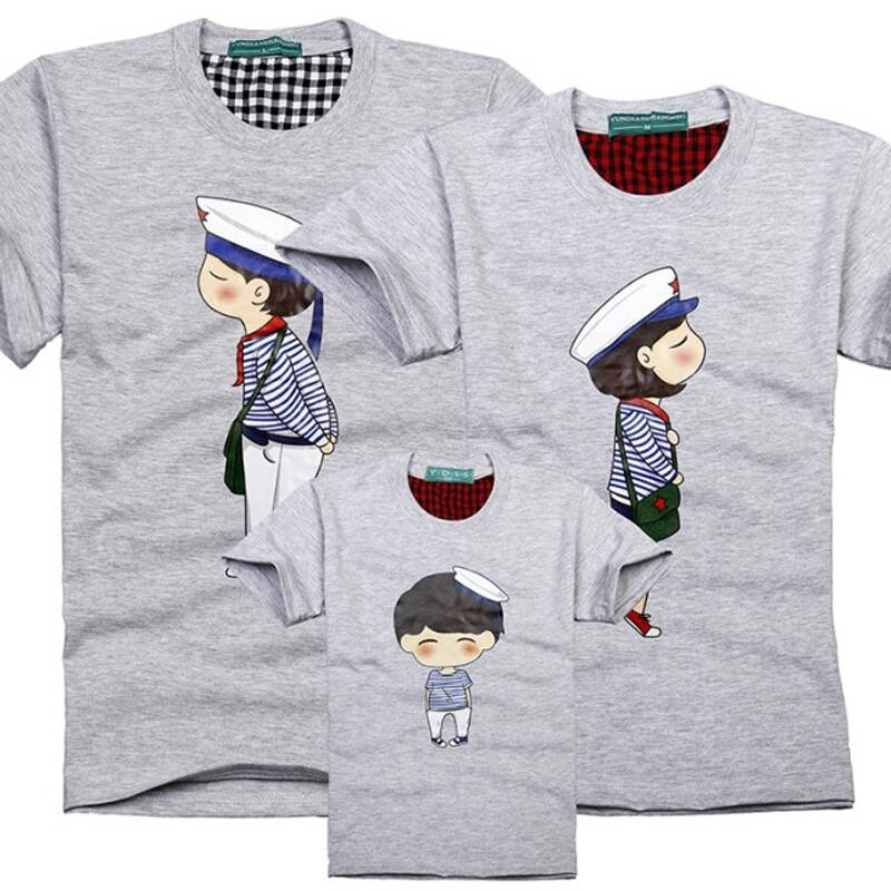 调皮包包 亲子装情侣装童装 海魂衫亲子装 海军亲子衫 海军亲子衣服装