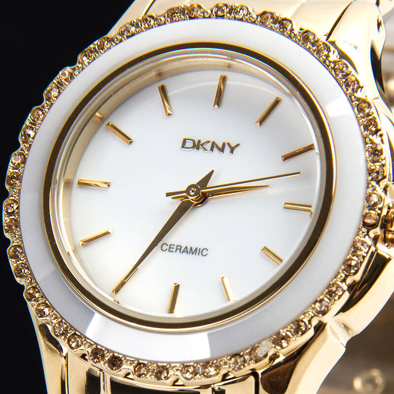 dkny 唐可娜儿 新款时尚休闲陶瓷晶钻女表 ny8818 ny8821 ny88 瑞丽金