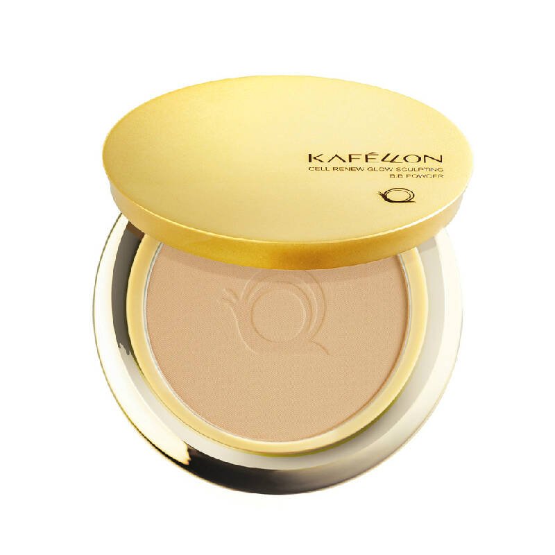 凯芙兰 新品 蜗牛金致粉漾修颜粉饼10g 细腻遮瑕美白轻薄透气 送扇子