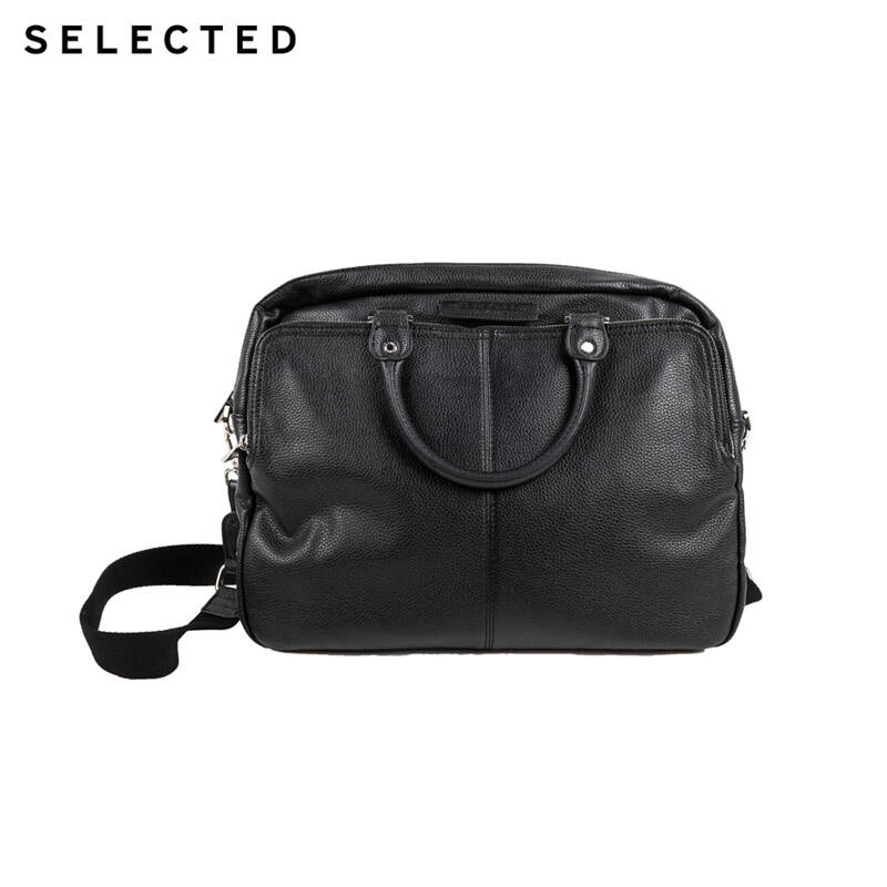 selected思莱德仿皮男士两背手拎商务休闲包f|413499049 010黑色