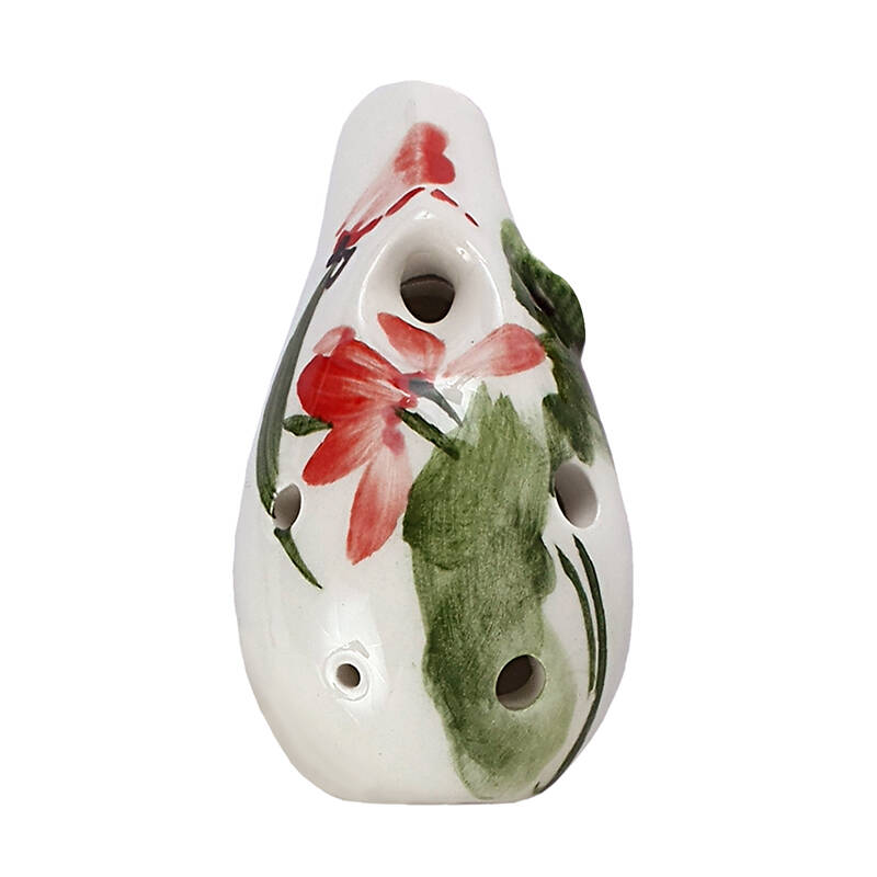 tng 弯嘴酒瓶彩绘陶笛 六孔高音c调(6sc) 荷花