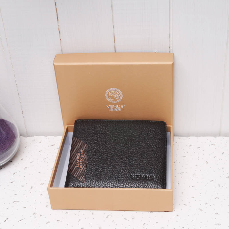 维纳斯(venus)商务休闲头层牛皮钱包多功能欧美男士钱包票夹046