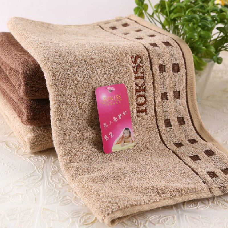 云涛 毛巾家纺 纯棉经典款小方格平缎绣花亲肤毛巾d12-4 京东自营