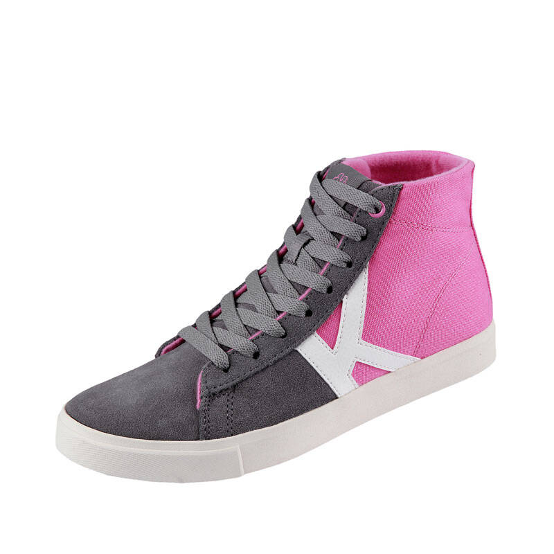 kappa卡帕背靠背 惠 女板鞋 高帮休闲运动鞋 k0365cc18 粉色 37