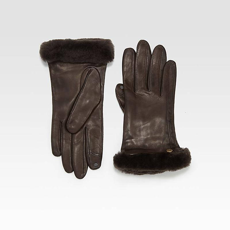 ugg 雪地靴 女式手套 brown q00038754 m