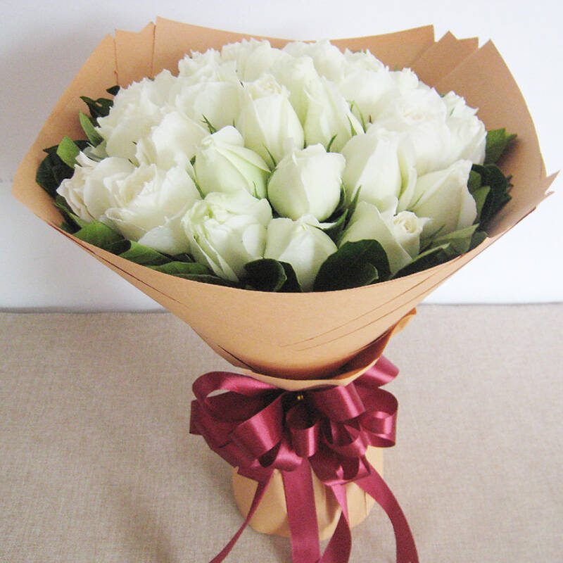 维纳斯鲜花速递 33朵白玫瑰花 七夕节7月27-8月4日配送