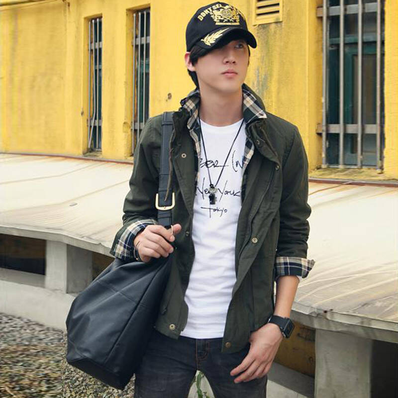 ldb 2014春夏新款韩版时尚修身立领夹克男士休闲百搭夹克衫茄克男上衣