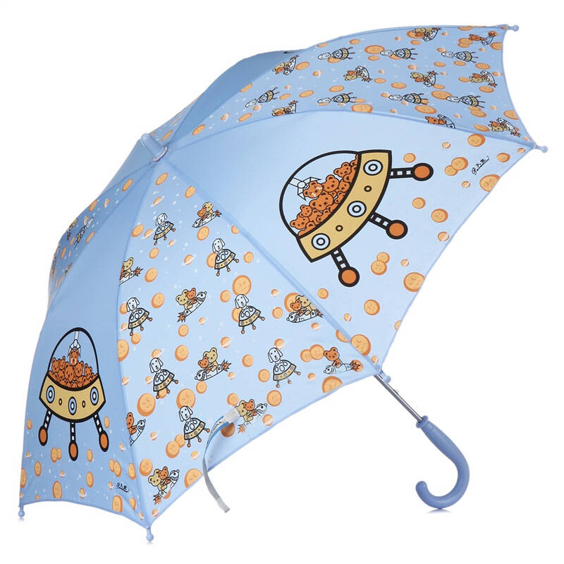 天堂伞 童话乐园直杆手开儿童晴雨伞13003e紫兰色 自营