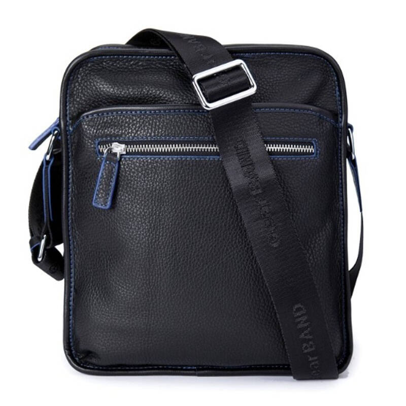 浮城幻线系列真皮英伦风尚商务男士斜挎包黑色1308000301 京东自营