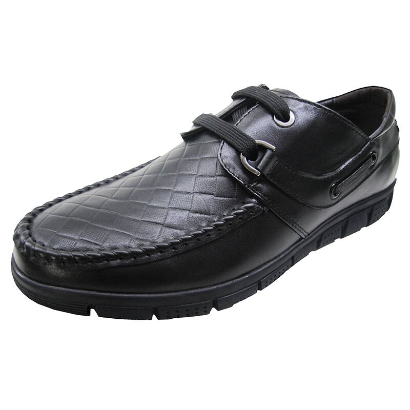 宾奴新款头层牛皮时尚商务休闲防滑耐磨男鞋133681741黑色 黑色 38