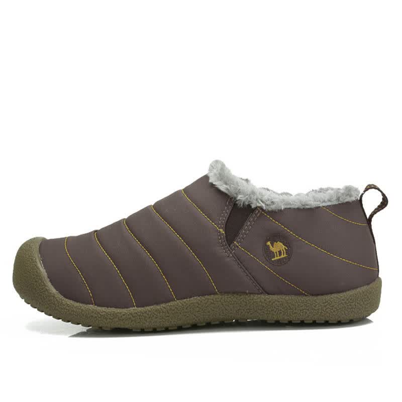 骆驼(camel)棉鞋 男女情侣款 防滑耐磨短毛绒棉鞋 82036603 咖啡 男款