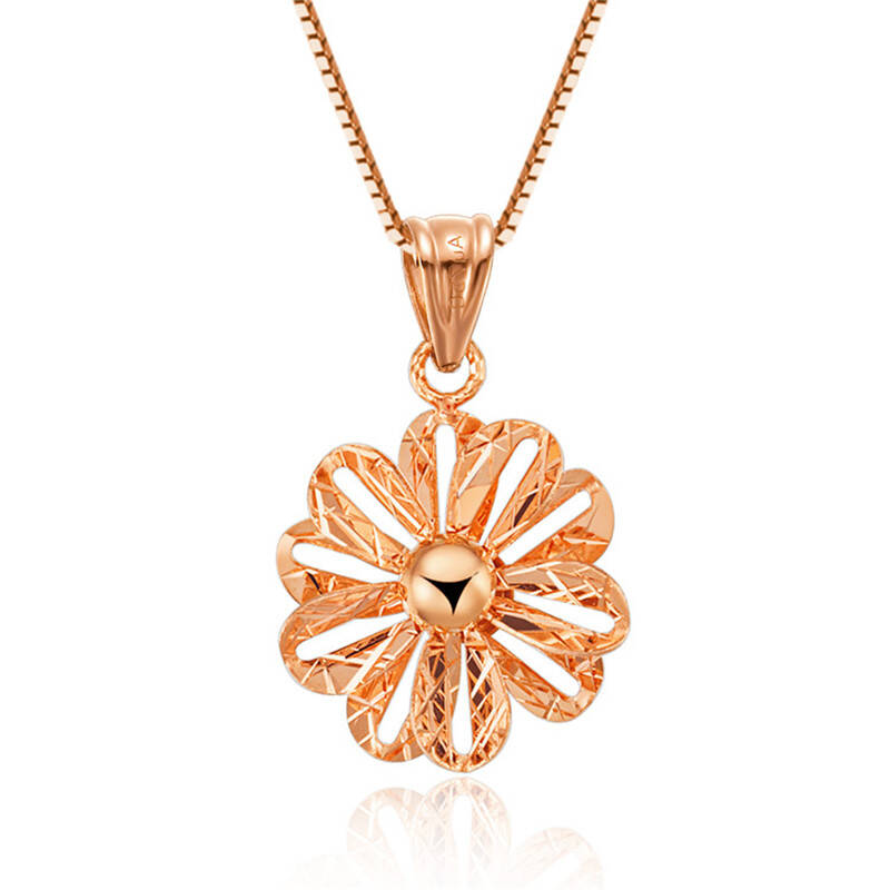 鸣钻国际 时来运转 18k金吊坠彩金吊坠 两色可选 玫瑰金