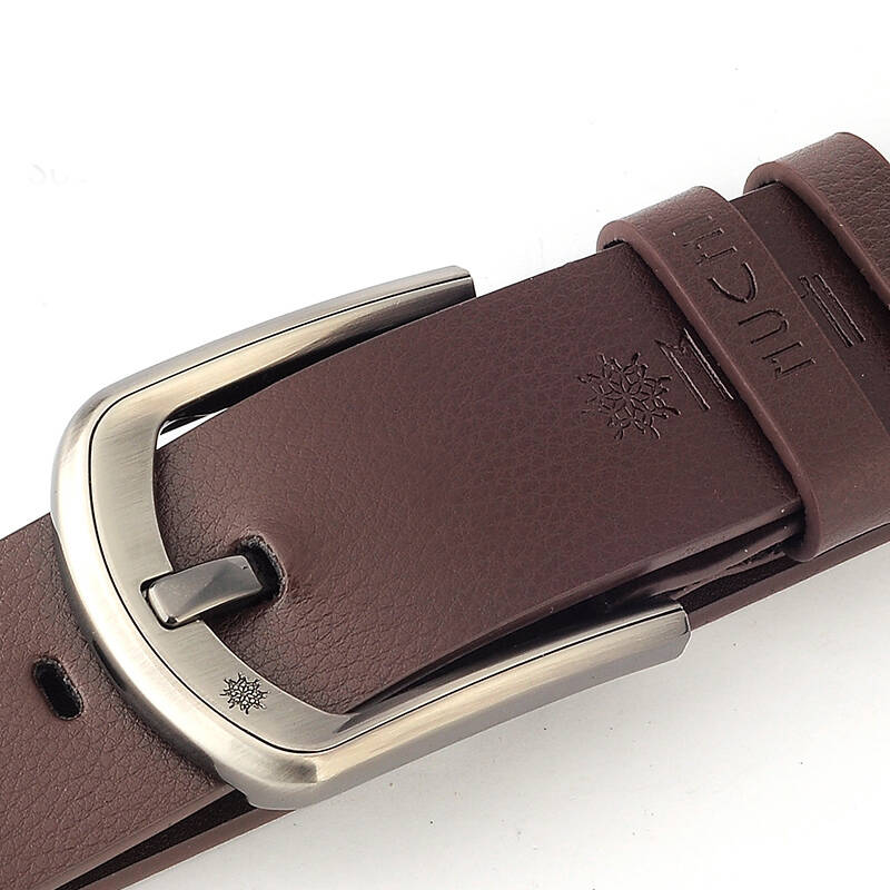 慕驰muchi 情人节礼物 纯正品牛皮腰带男士真皮皮带 男休闲韩版潮针扣