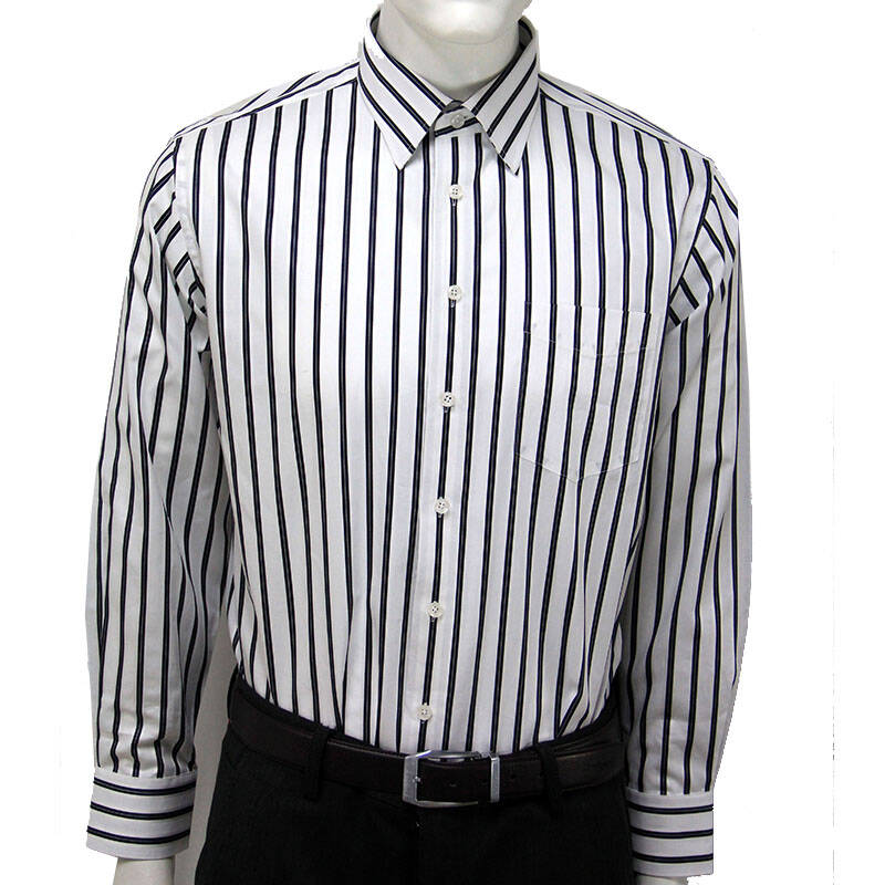 (gentlemen)2014春秋新款纯棉蓝白条商务休闲男长袖衬衫 蓝白条 42