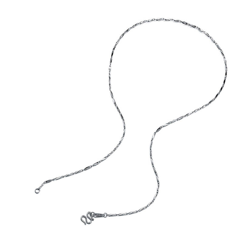 金中国 pt999铂金项链 纯白金项链 女款 极致闪亮 批角间扭片链子 约2