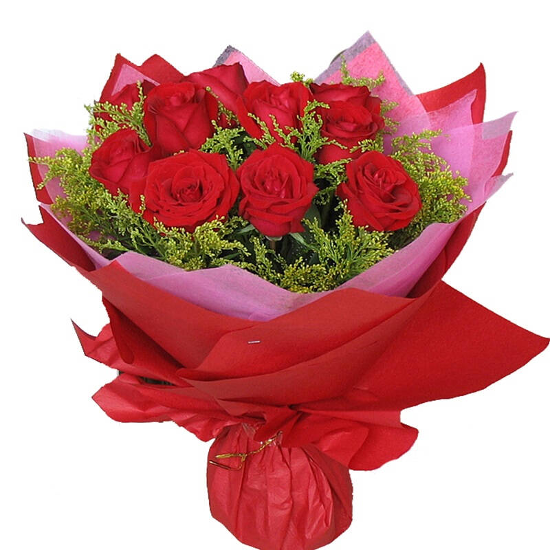 依珂蓝 鲜花速递 9枝红玫瑰 七夕鲜花 生日礼物 送女友花束